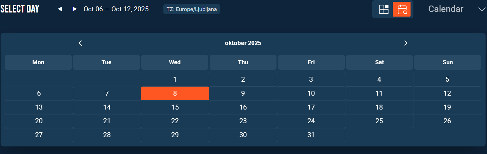 Calendar View