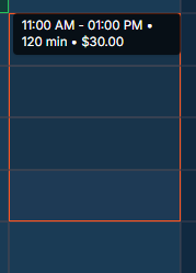 Booking drag selection example