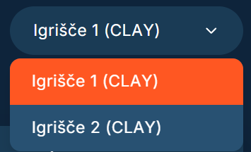 Court selection dropdown example