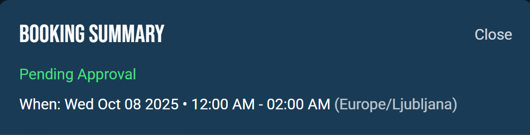 Pending approval example